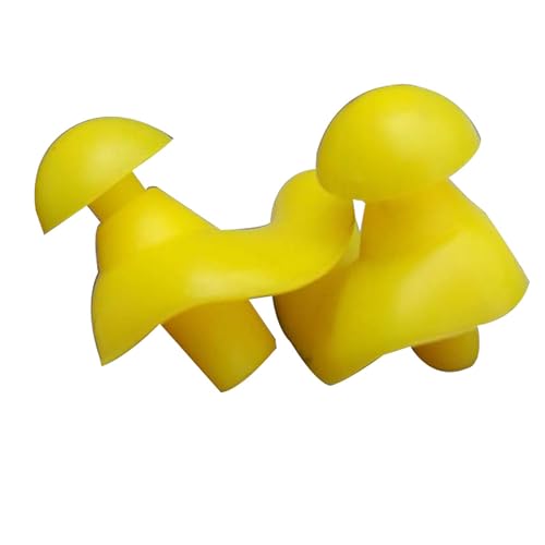 Image of James HealthPlus 1 Pair Waterproof Silicone Earplugs Soft Texture Portable Ear Plugs for Swimming Water Sports with Storage Box (Yellow)
