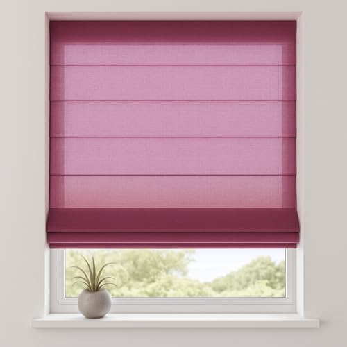 VIEWTEX | Estor Plegable Traslúcido Rosa Espiga 135 X 250cm | Fabricado en España | Garantia 5 años