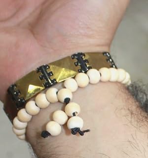 IS4A White Tulsi Beads Sumarni Bracelet Elastic Barcelet 27+1 8mm Holy Tulsi Beads Mala Rosray3