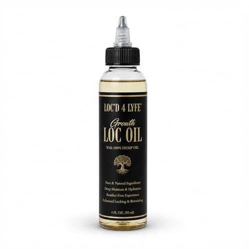 LOC'D 4 LYFE Loc Oil – 4 oz | Hemp Seed Infused Formula for Dryness Relief, Nourishment & Hair Growth | Repairs, Softens & Promotes Healthy Locs