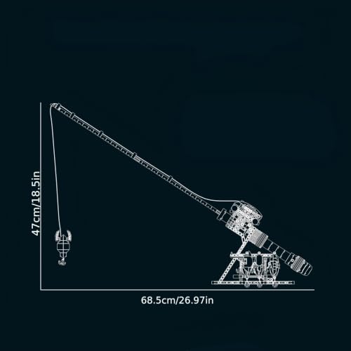 XWJMJH Super Sized Waterdrop Wheel Fishing Rod Building Block Adult 68CM Creative Series Assembled Building Block Model Halloween Birthday Gift — view 4