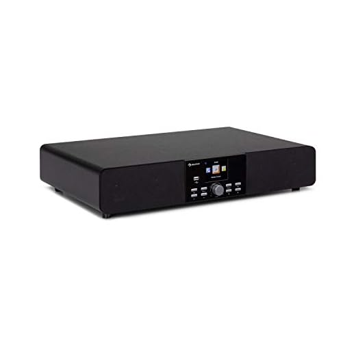 auna Stealth Base - Connect Soundbase, 2 x 15 W + 30 W RMS-Leistung, Internet/DAB+/FM Radio, Bluetooth-Funktion, AirMusic Control App, 2,8" LC-Display, USB-Port, Line-Eingang, pianoschwarz