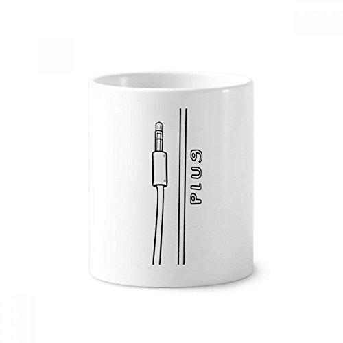 Tasse blanche en céramique dessin à la main pot à stylo pour bureau et salle de bain