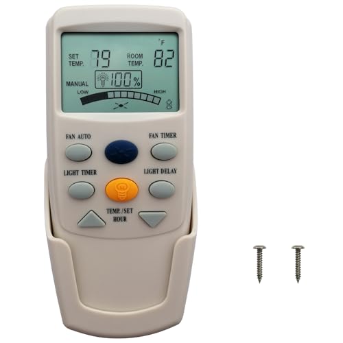 CENMING Replacement Remote for Hampton Bay Thermostatic Ceiling Fan Remote Control FAN-9T L3HFAN-9T 303.9MHz 3-Speed LCD Display Temp with Fan Timer Key No Light Dimmer No Reverse (Remote Only)