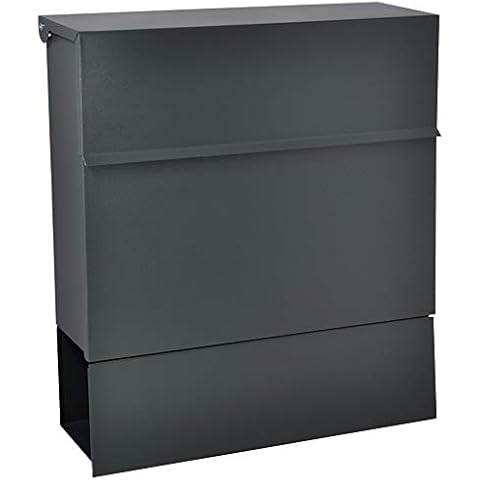 Postbox Letterbox in Modern Design with Newspaper Compartment Anthracite Grey Matt RAL 7016 Wall-Mounted Mailbox C4 Input Format 3 Keys Cover
