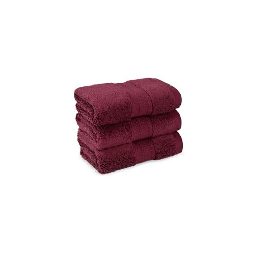 Image of Trident Face Towels, Nectarsoft Collection, Wash Towel, 100% Cotton Towels for Men /Women, 625 GSM, 3 Pc Face Towels - Berry Wine