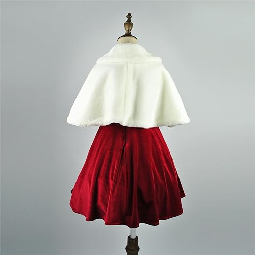 Girls Faux Fur Bolero Shrug Shawl Kids Cute Comfy Wraps Princess Cape Cloak Dress Coat Party Wedding Birthday Outfits3