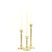 Koyal Wholesale Gold Taper Candle Holder Set of 3, Candlestick Set, Tall Candle Holders