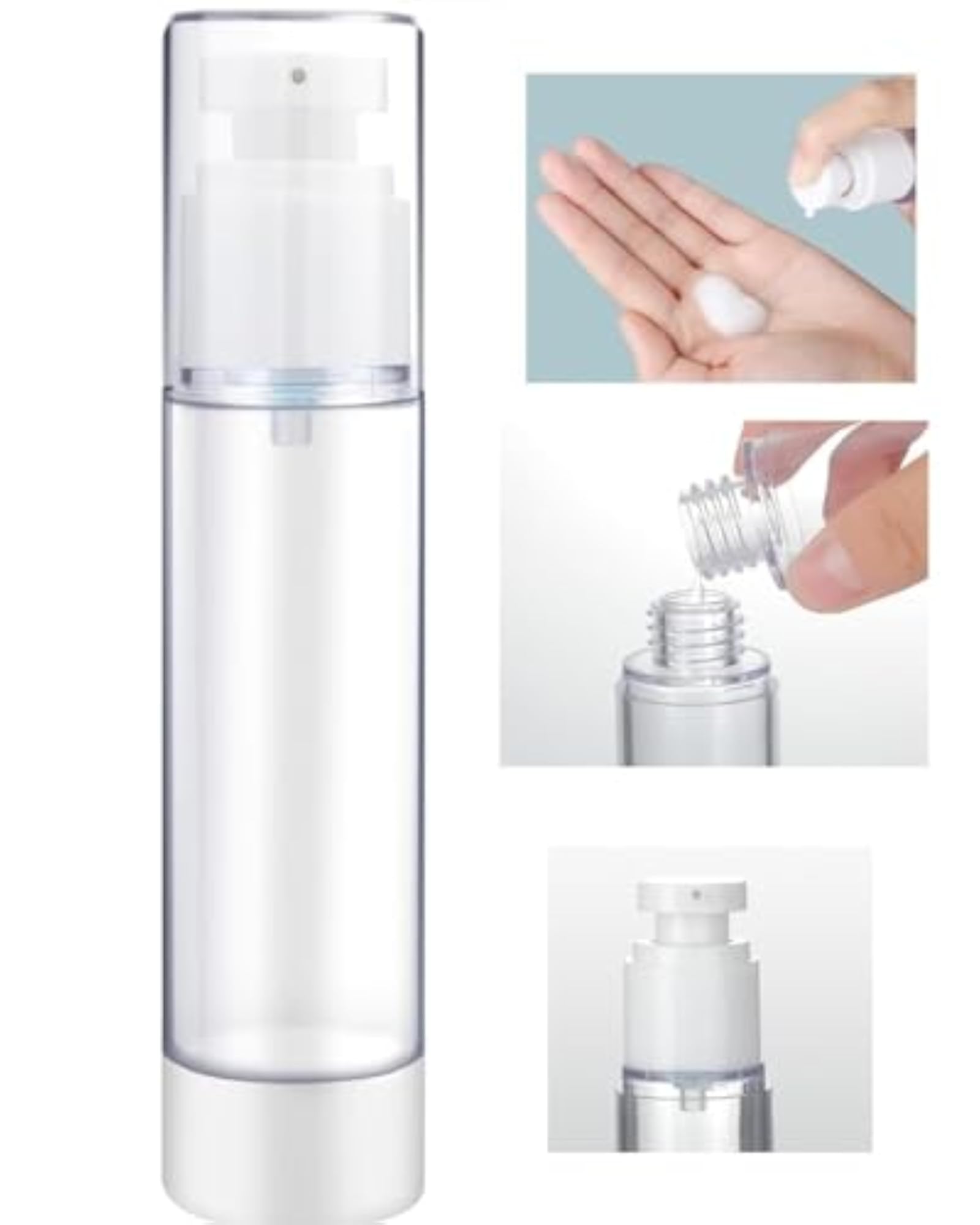 Kridix Clear Cream Empty Plastic Dispenser, 50ml