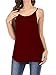 Famulily Women's Cute Criss Cross Back Tank Tops Loose Hollow Out Camisole Shirt (Small, Wine Red)