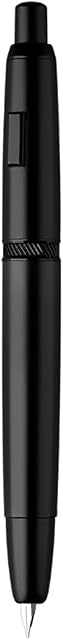 Majohn A1 Press Fountain Pen, Retractable Extra Fine Nib Metal Matte Black Ink Pen with Converter for Writing (No Clip Version)
