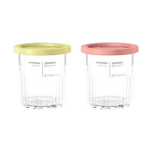 Ninja Creami XSKPNTLD2EUUK - Juego de 2 recipientes para helados de lujo, compatibles con la máquina de helados Deluxe, accesorio original de Creami, sin BPA, aptas para lavavajillas, tapas de