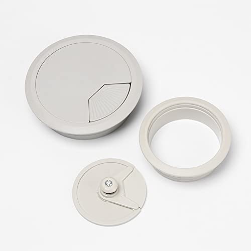 Image of 10pcs 2-3 /8 inch (60mm) Desk Grommets Computer Table Cord Wires Organizer Cord Cable Wire Grommet (Grey)