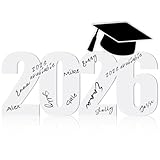 Vercraft Graduation Guest Book 2026 Wood Grad Sign Signature Board Party Decorations 2026 Graduation Photo Booth Prop for Grad Party Decor(White,Style 2)