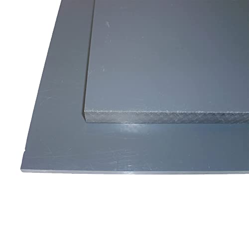 B&T Metall - Piastre in PVC rigido, spessore 12,0 mm, dimensioni 100 x 200 mm, colore: Grigio