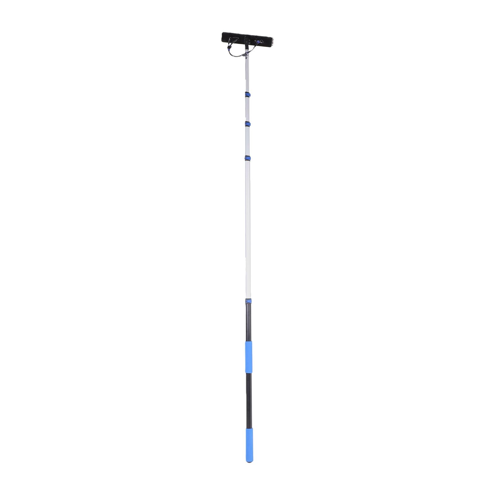 GOWENIC Cepillo de Limpieza para Paneles Solares, Kit de Varilla Retráctil de 12 Pies para Ventana, Techo, Canalón, Panel Fotovoltaico, Depurador Alimentado por Agua con Escobilla de Goma,