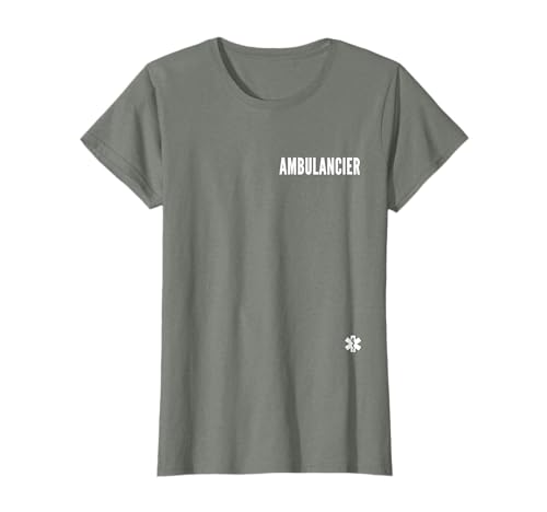 TeeAmbulancier T-Shirt Ambulancier et Ambulancière Noir Unisex-Adulte S