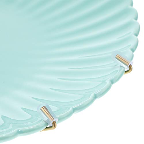 Hotop 12 Pieces Plate Hangers for Wall Stainless Steel Wire Invisible Plate Hangers Heavy Duty Display Holders with 12 Pieces Hooks for Wall Decoration(6/8/10 Inch,Gold)