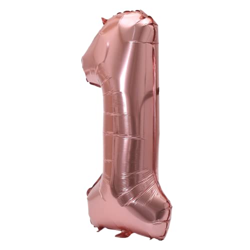 Image of YPSelected 32 Inch Large Foil Helium Number Balloon Birthday Wedding Party 0-9 (Rose Gold, 1)