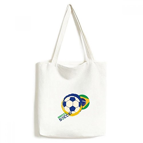 Bolsa de lona esportiva de futebol brasileiro, bolsa de compras casual