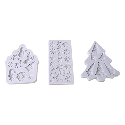 THINCAN Molde de galletas de Navidad para fondant, alimentos, callejones de silicona, cortador de galletas, moldes de árbol, accesorios para hornear