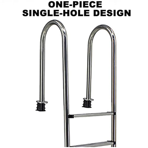 Escalera para piscina de acero inoxidable con 3 peldaños antideslizantes miniatura 4