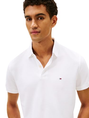 Image of Tommy Hilfiger Men's Short Sleeve Moisture Wicking Stretch Polo Shirt With Quick Dry + Uv Protection