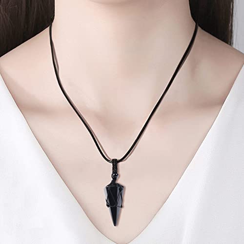 Amogeeli Collana con ciondolo in pietra curativa