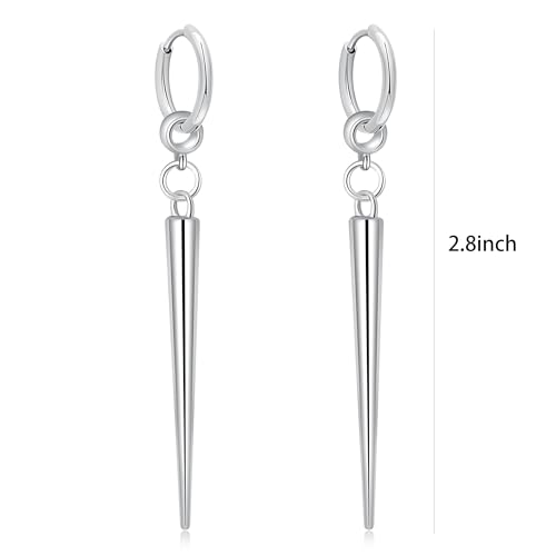 Spike Dangle Earrings for Men Women Punk Statement Hoop Earring Jewelry3