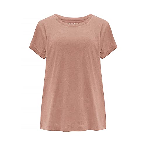 SHEEP RUN Womens Merino Wool T Shirt Breathable Wicking Hiking Yoga Loose Fit Base Layer Shirt (Seashell Pink, Medium)