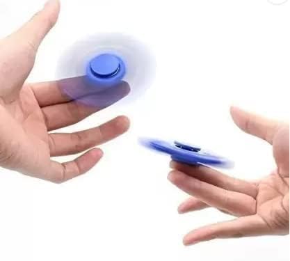 Premsons® Fidget Hand Spinner Toy Combo - Rainbow Triangular Head & Blue Spinner, High Speed Smooth Finger Spin Desk Toy, Stress Relief Sensory Game for Kids & Adults, Birthday Gift 3