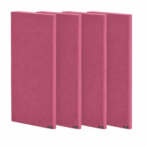 Image of Timber Acoustics | Sound Absorption Panels | Rockwool | Pine-wood | Room Acoustics & Soundproofing | 2' x 4' x 1 inch [SET OF 4] NRC > 0.90 (Wine)