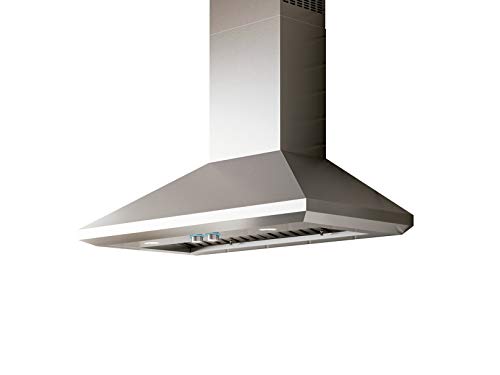 Elica ELN136S2 Elica ELN136S1 375 - 1200 CFM 36 Inch Wide Wall Mounted Range Hood with Hush Sound Suppression System