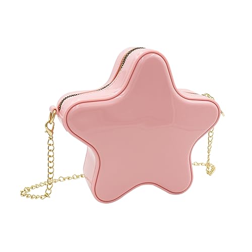 Women Girls Star Shape Crossbody Purse Jelly Handbag Satchel Chain Bag Princess Shoulder Bag2