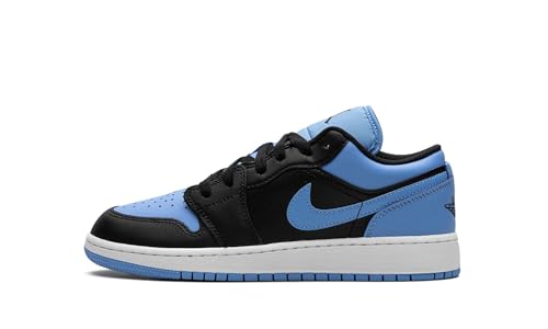 Jordan Boy's Air 1 Low (Big Kid) Black/Black/University Blue/White 5.5 Big Kid M