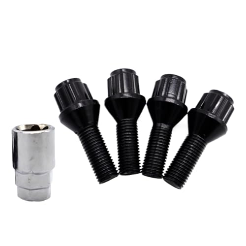 Pernos bloqueo ruedas para evitar robos en BMW E24 E64 Kit de tuercas negras M12x1.5x26mm