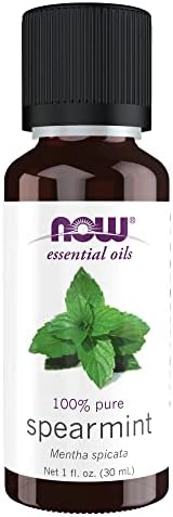 NOW Essential Oils, Spearmint Oil, Stimulating Aromatherapy Scent, Steam Distilled, 100% Pure, Vegan, Child Resistant Cap, 1-Ounce