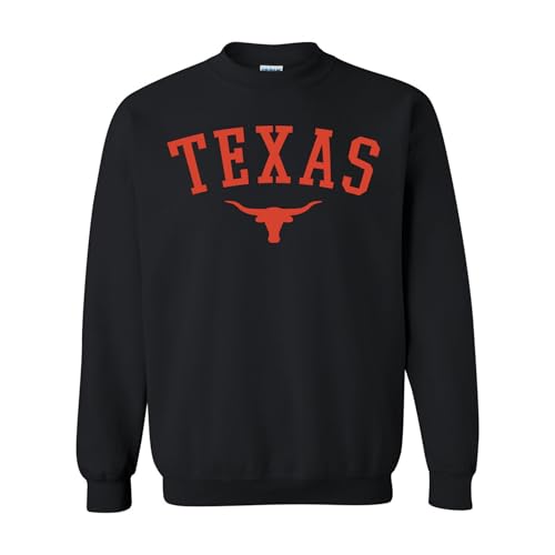 Tee Territory Texas Bull Skull Sweatshirt Vintage Western Graphic Pullover Unisex Cowboy Style Printed Crewneck - Black - X-Large