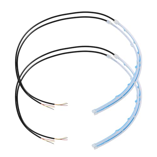 Ciieeo 2 Pezzi Striscia LED Flessibile Luce Diurna Bianca e Freccia Gialla per Auto Suv Camion Adatta Tutti Climi
