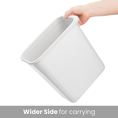 Image of Elsjoy 4 Pack 2 Gallon Plastic Trash Can, Slim Waste Basket Bathroom Small Garbage Can, Rectangular Trash Bin for Office, Kitchen, Bedroom