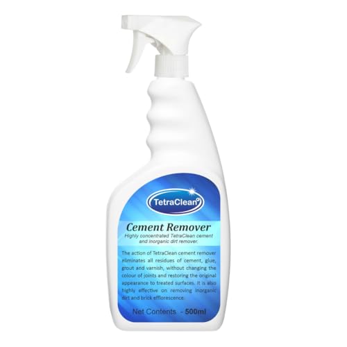 Image of TetraClean Cement Remover Spray 500ml - Heavy-Duty White Cement, Grout & Efflorescence Cleaner | Industrial-Strength Concrete Dissolver, pH Neutral