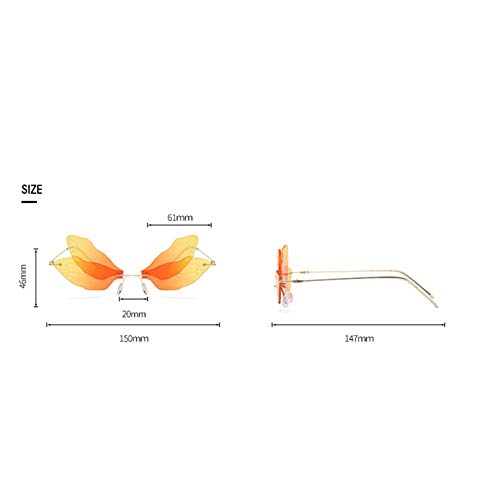Image of ENTHYI Dragonfly Wing Shape Sunglasses for Women /Men Frameless Irregular Glasses Shades Party Sun Glasses