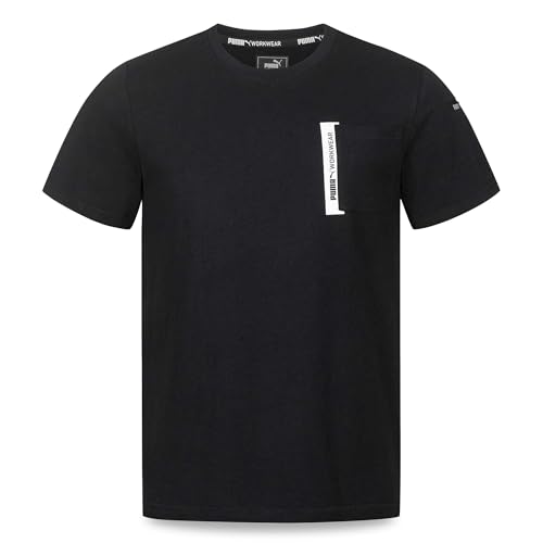 PUMA Workwear Advanced Kollektion - T-Shirts für Herren - Brusttasche und Utility Fach an der Schulter - Aus strapazierfähigem und atmungsaktivem Gewebe - Für Handwerk und Logistik - Schwarz - L
