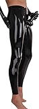 AvaCostume Men's Latex Pant Leggings with Penis Sheath, L, Black