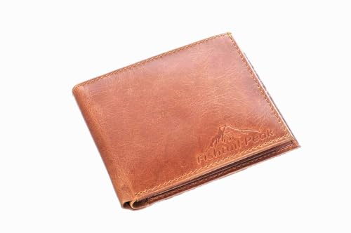 Genuine Leather men's wallet.Genuine Leather Bifold Wallet for Men,8 Credit/Debit Card Slots, 2 Currency Compartments, 2 ID Card Windows,2 Secret Compartments.2