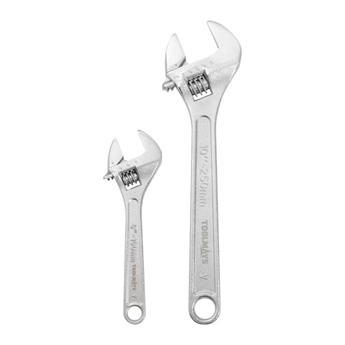 TOOLMAYS Adjustable Wrench Set, 6" and 10", Forged