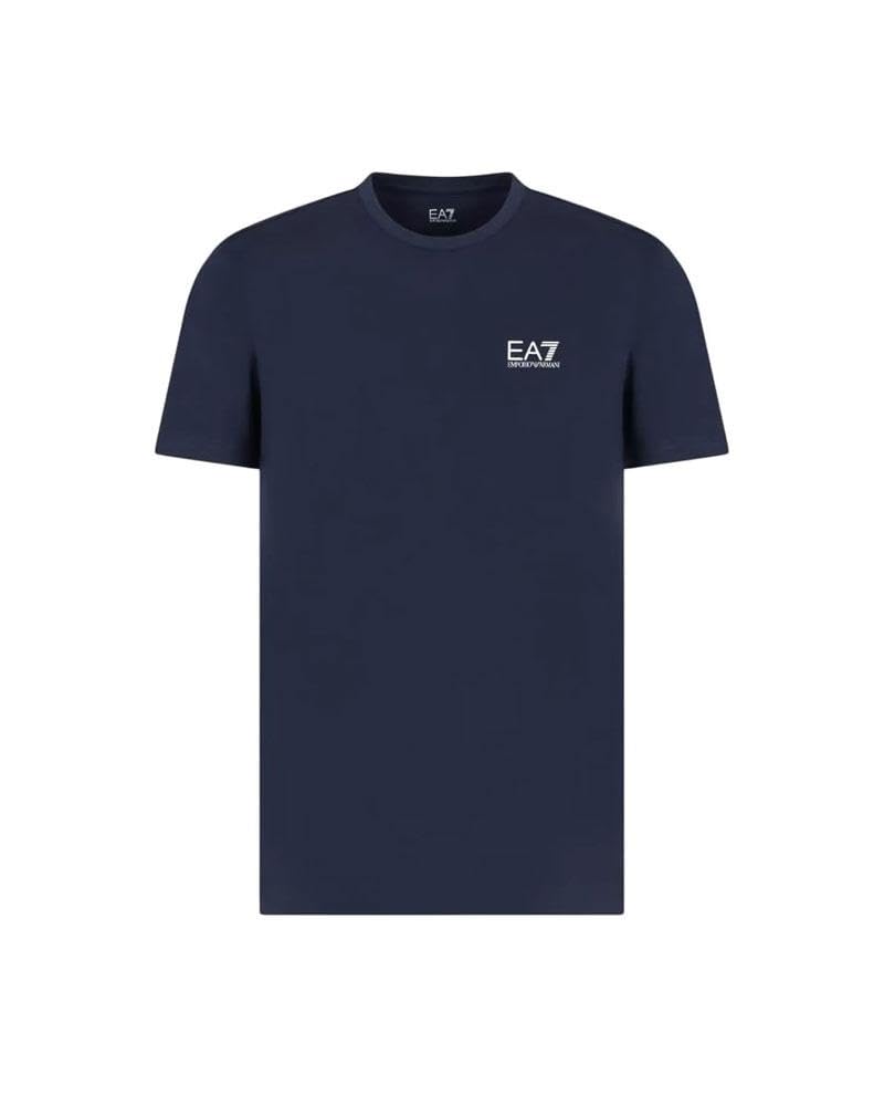 EA7 Men's T-Shirt with Chest Logo, Black/Gold, Armani Blue, XXL