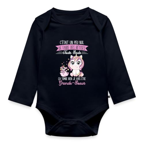Body bébé future grande sœur en coton pour photo de grossesse