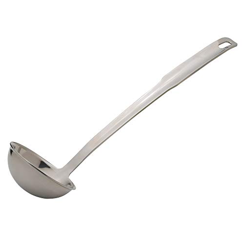 HIC Harold Import Co. Essential Ladle with Long Handle, 18/8 Stainless Steel, 12.5-Inches, 3-Ounce Capacity