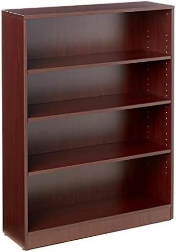Lorell Mahogany Laminate Bookcase, 48" x 36" x 12"